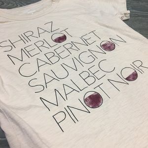 J. Crew Graphic Tee Red Wine T shirt Sz S